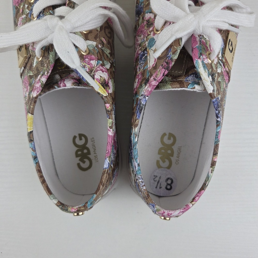 G by Guess GBG Los Angeles Backer Women's Size 8.5 Pink/White/Floral Shoes - Picture 8 of 16